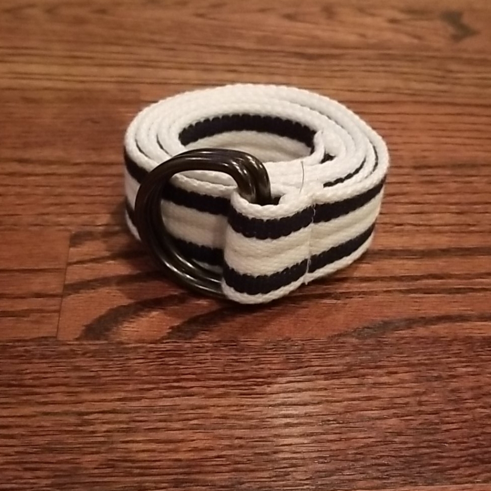 Striped D Ring Belt